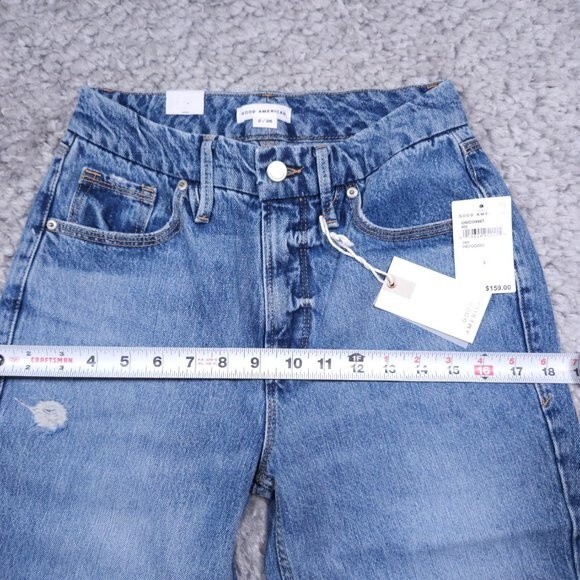 Good American Blue Straight Leg Jeans - Picture 10 of 12